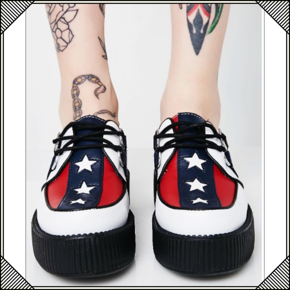 * T.U.K. Viva Mondo Creepers America Platform Shoe - Picture 5 of 6